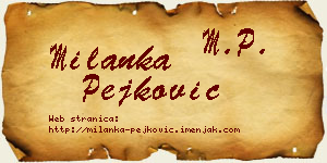 Milanka Pejković vizit kartica